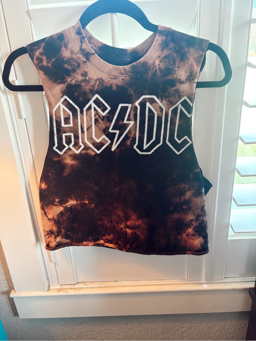 AC/DC Black & Rust Tie-Dye Muscle Tee